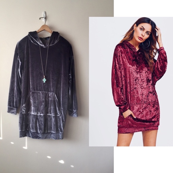 velvet sweatshirt dress